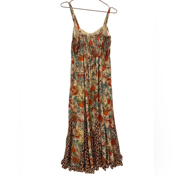 HUTCH X ANTHROPOLOGIE Corset Mixed Floral Leopard Print Maxi Dress Size 6 VGUC - Picture 6 of 9